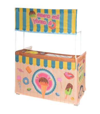 Kinderspeelgoed ijskraam kiosk met kleurrijke snoep en ijs illustraties Kinderspeeltent IJskraam Winkel