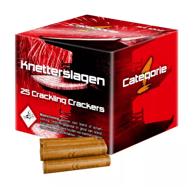 Knetterslagen in Verpakking 25 stuks knetterrotjes kindervuurwerk