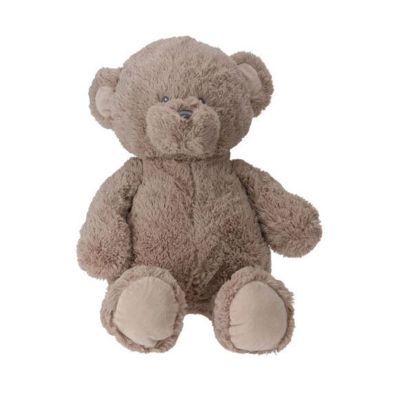 knuffelbeer-zachte-pluche-taupe-witte-achtergrond Taupe teddybeer knuffel van zacht pluche voor babykamer of kinderkamer Knuffelbeer Pluche Bruin