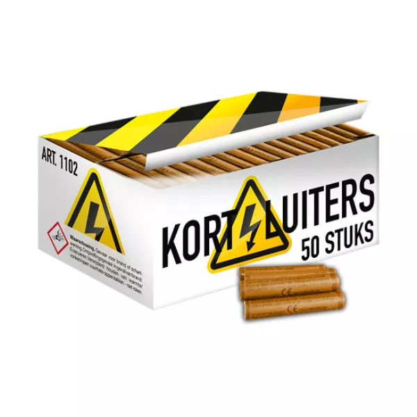 Kortsluiters in Verpakking 50 stuks knetterrotjes kindervuurwerk