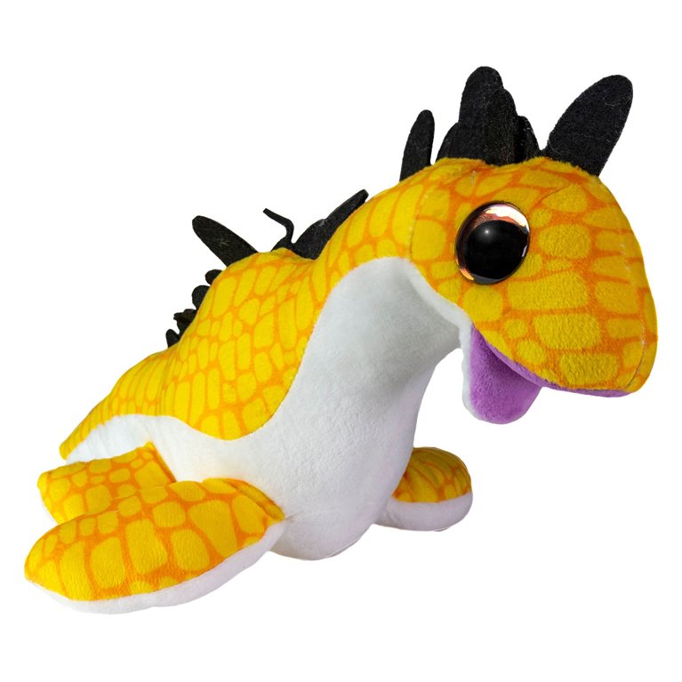 lumo-stars-gele-zeedraak-knuffel-paarse-tong Gele zeedraak knuffel met paarse tong en zwarte details Lumo Stars Knuffel - Dino Plesiosaur