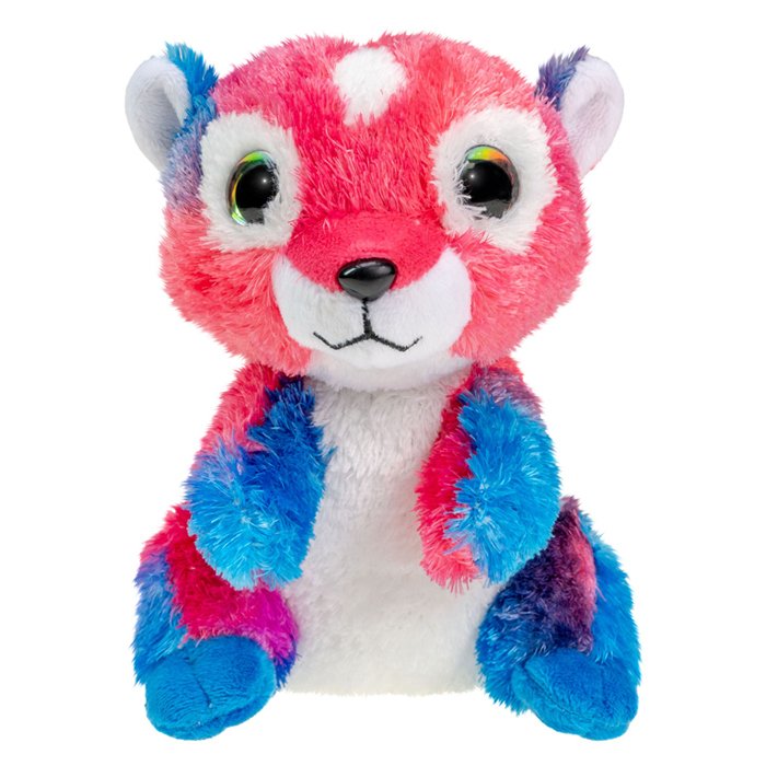 Vooraanzicht van kleurrijke pluche eekhoorn knuffel met grote ogen Lumo Stars Knuffel Eekhoorn Sissy