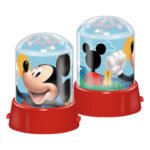 Projectielamp Mickey Mouse set van 2 projectorlampen met transparante koepels en rode basis