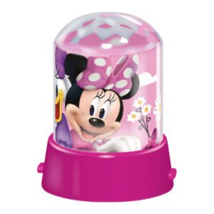 Minnie Mouse projectielamp roze met bloemen en stippen strik