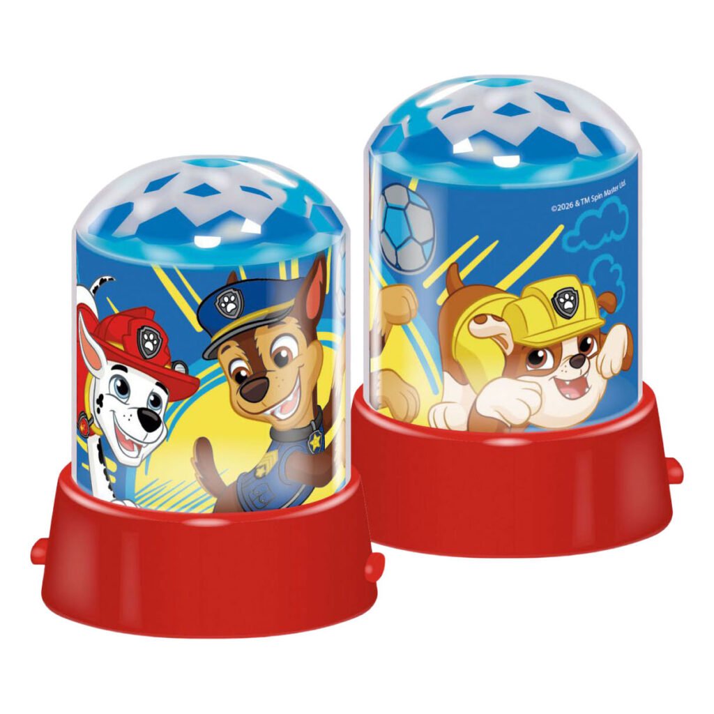 Projectielamp Paw Patrol set van twee projectielampen met verschillende personages en rode basis