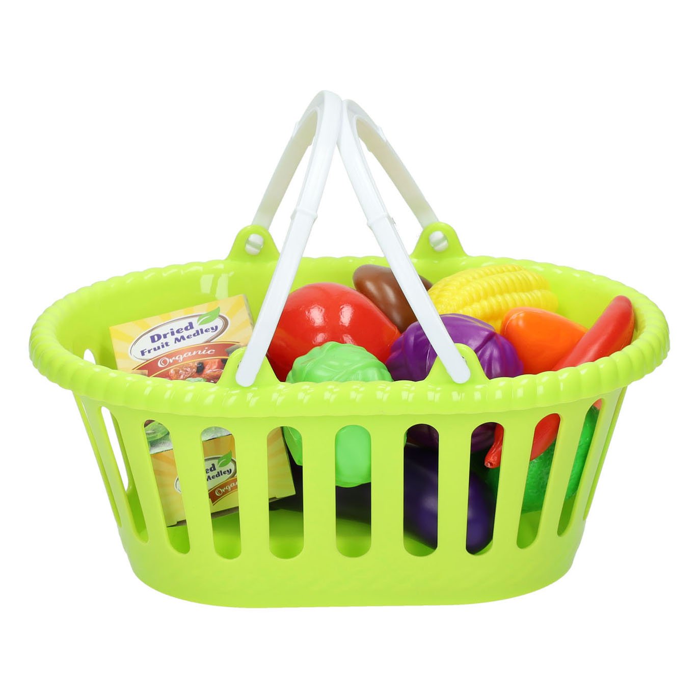 playgo-kinder-speelgoed-groentemand-met-plastic-groenten Kinder speelgoed groentemand gevuld met kleurrijke plastic groenten Playgo Mandje met Groenten