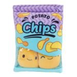 Pluche potato chips zak met schattige chips knuffels. Fluffy Menu Snackzakje met Pluchen Chips