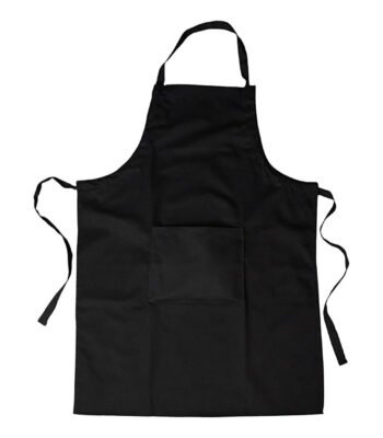 Katoenen Schort Zwart met zak keukenschort voor kinderen vanaf 3 jaar