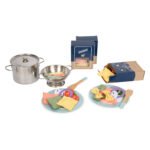 Complete kinderkeuken pastaset met speelgoed pasta en groenten Houten Speeleten Pasta Chef Set