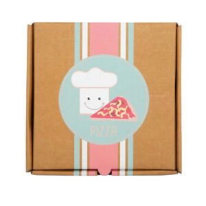 Houten speelgoed pizza in kartonnen pizzadoos voor kinderen