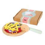 Houten speelgoed pizza met pizzadoos en pizzasnijder small foot Pizzaset