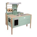 Moderne houten speelkeuken met oven en winkelgedeelte. Small Foot Kinderwinkel en Keuken Groen Fresh