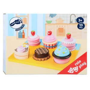 Verpakking van houten speelgoed dessert set voor kinderen vanaf 3 jaar