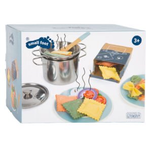 Verpakking van houten kinder pasta kookset met accessoires