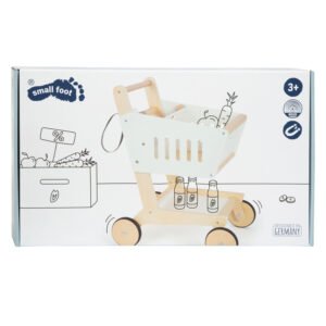 Verpakking van houten speelgoed winkelwagen van Small Foot