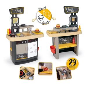 2 in 1 houten speelgoed restaurant en kinderkeuken met accessoires