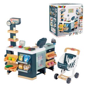 Smoby Supermarkt Groot met Accessoires, winkelwagen en doos