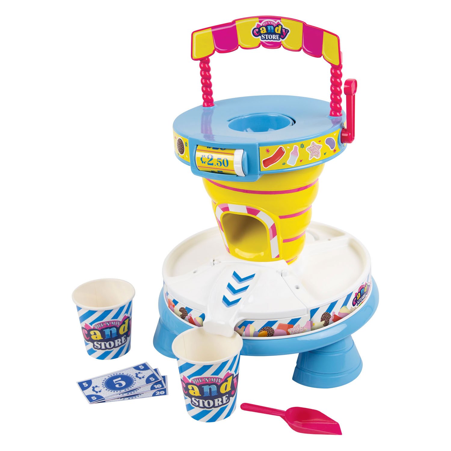 snoepkraam-speelgoedset-met-bekers-en-speelgeld Casdon Pick & Mix Speel Snoepkraam met bekers en speelgoedgeld