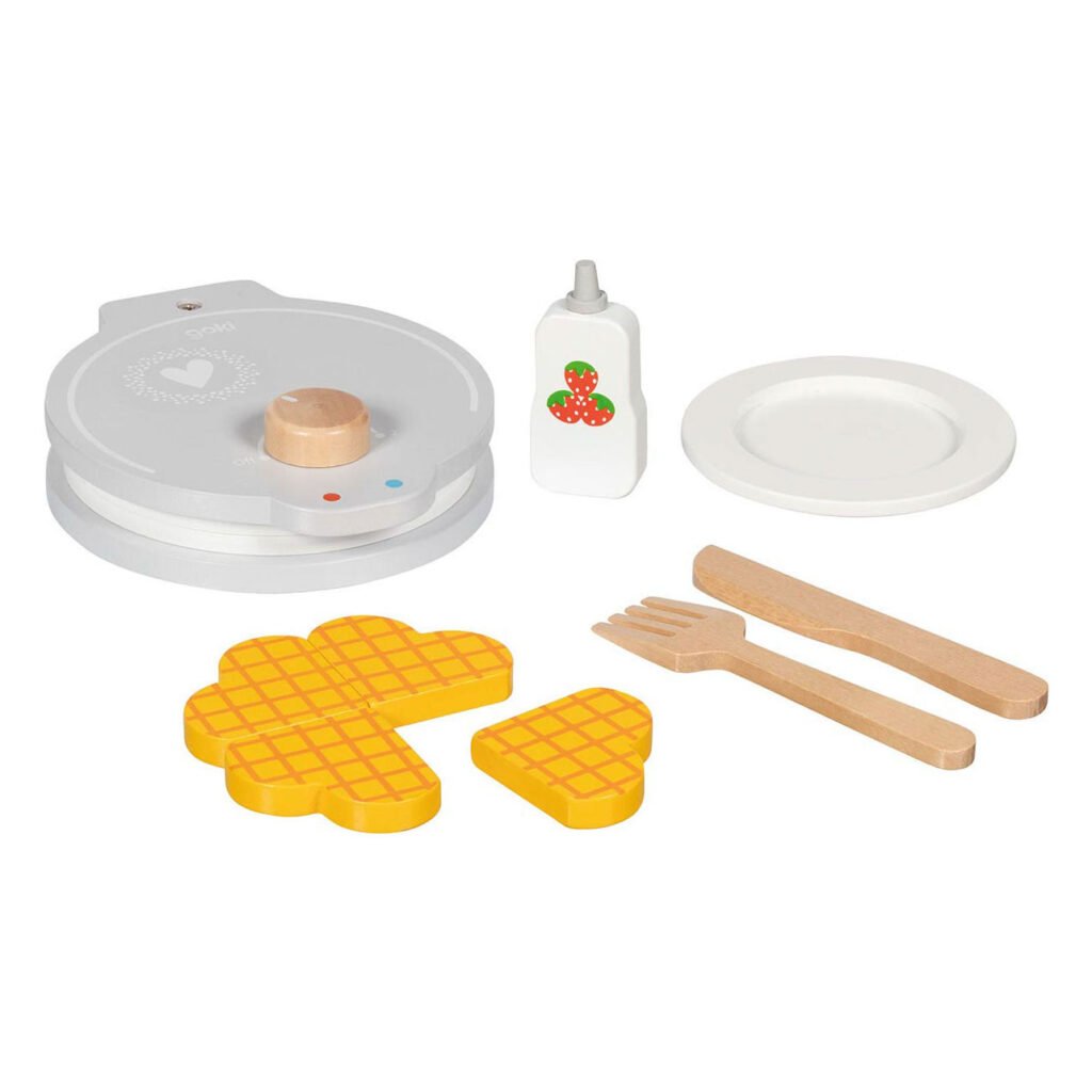 Goki Houten Wafelijzer met Accessoires en wafels