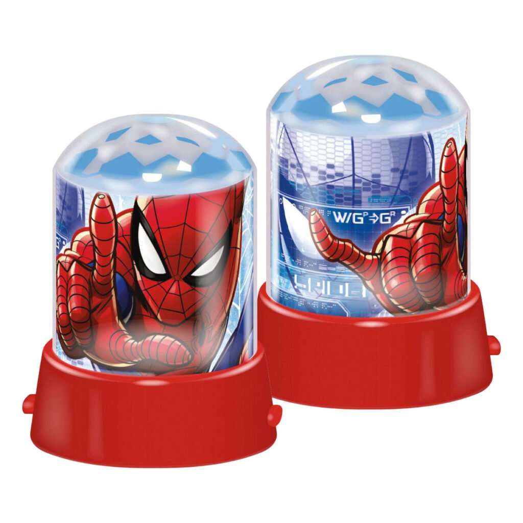 Projectielamp Spiderman dubbel met rode onderkant