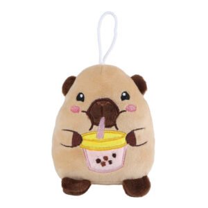 Pluche capibara hanger met bubble tea beker