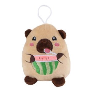 Pluche capibara sleutelhanger met watermeloen dessert