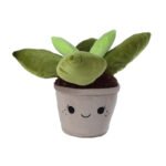 Pluche groene plant knuffel in bloempot met vrolijk gezicht Take Me Home Knuffel Pluche - Vetplant 45cm