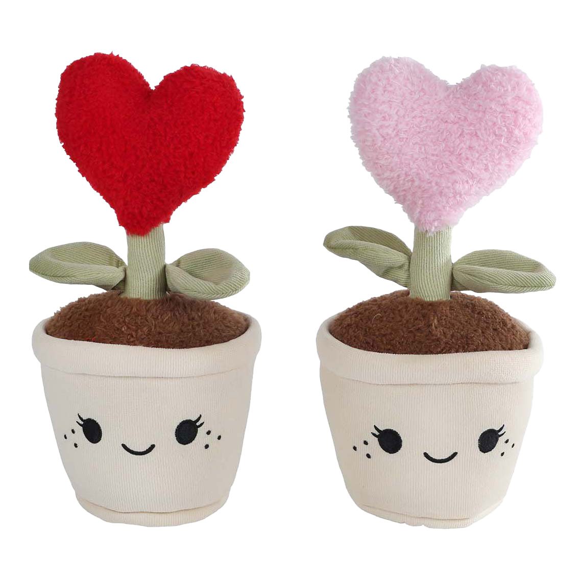 take-me-home-pluche-hartbloem-knuffels-bloempot-rood-roze Pluche hartbloem knuffels in bloempot met rood en roze hart Take Me Home Knuffel Plant Pluche Hart