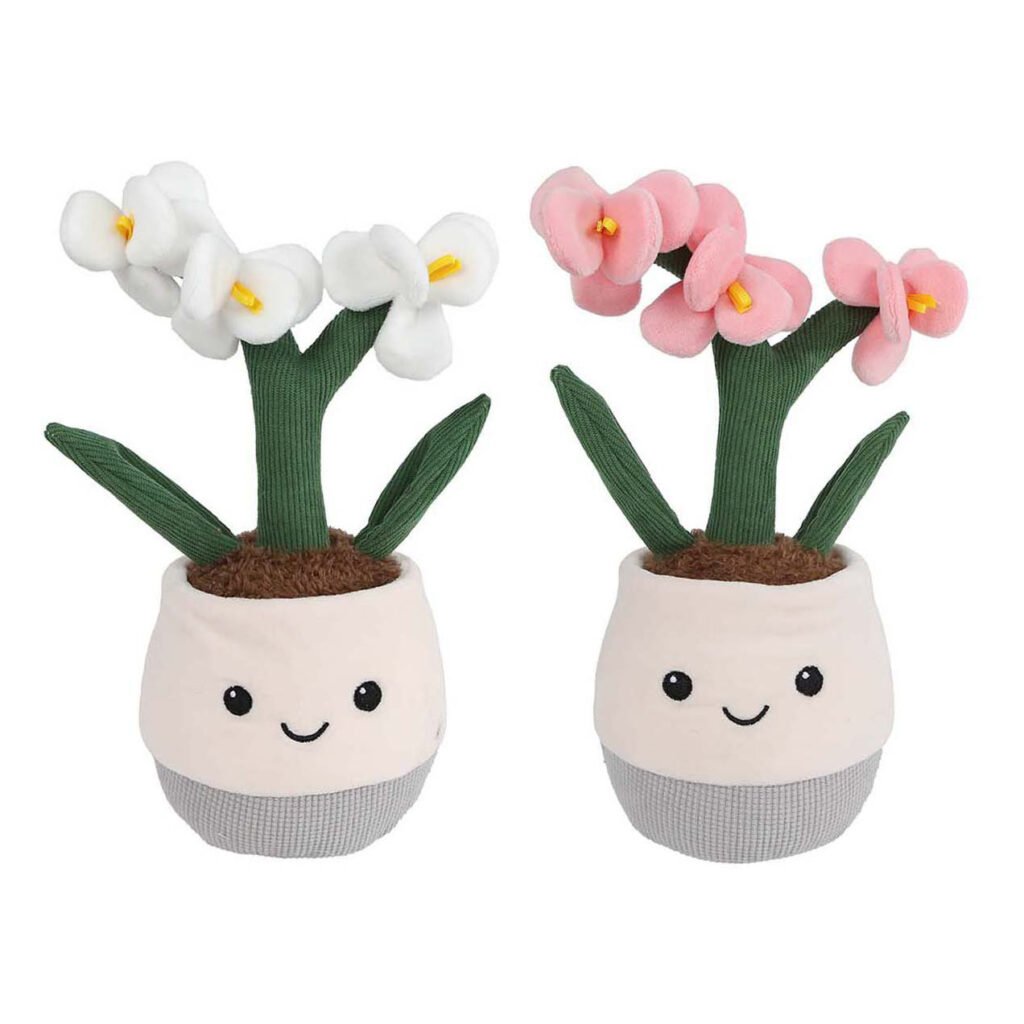 Set van pluche bloemen in vrolijke bloempot knuffels Take Me Home Knuffel Plant Pluche - Orchidee