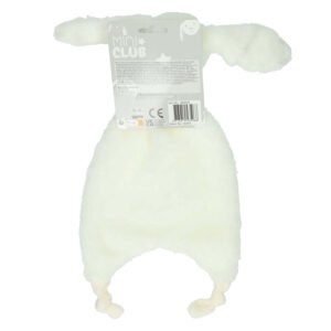 Achterzijde wit konijn knuffeldoekje van zachte pluche