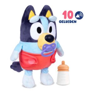 Baby Bluey knuffel met fopspeen en speenfles, 10 interactieve geluiden