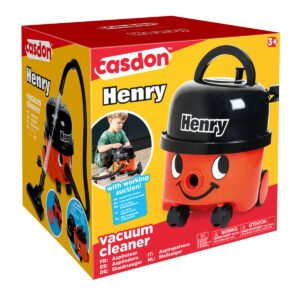 Casdon Henry speelgoed stofzuiger verpakking met werkende zuigfunctie