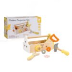 Houten speelgoed gereedschapskist inclusief verpakking en accessoires Classic World Houten Timmermanset met Gereedschapskist