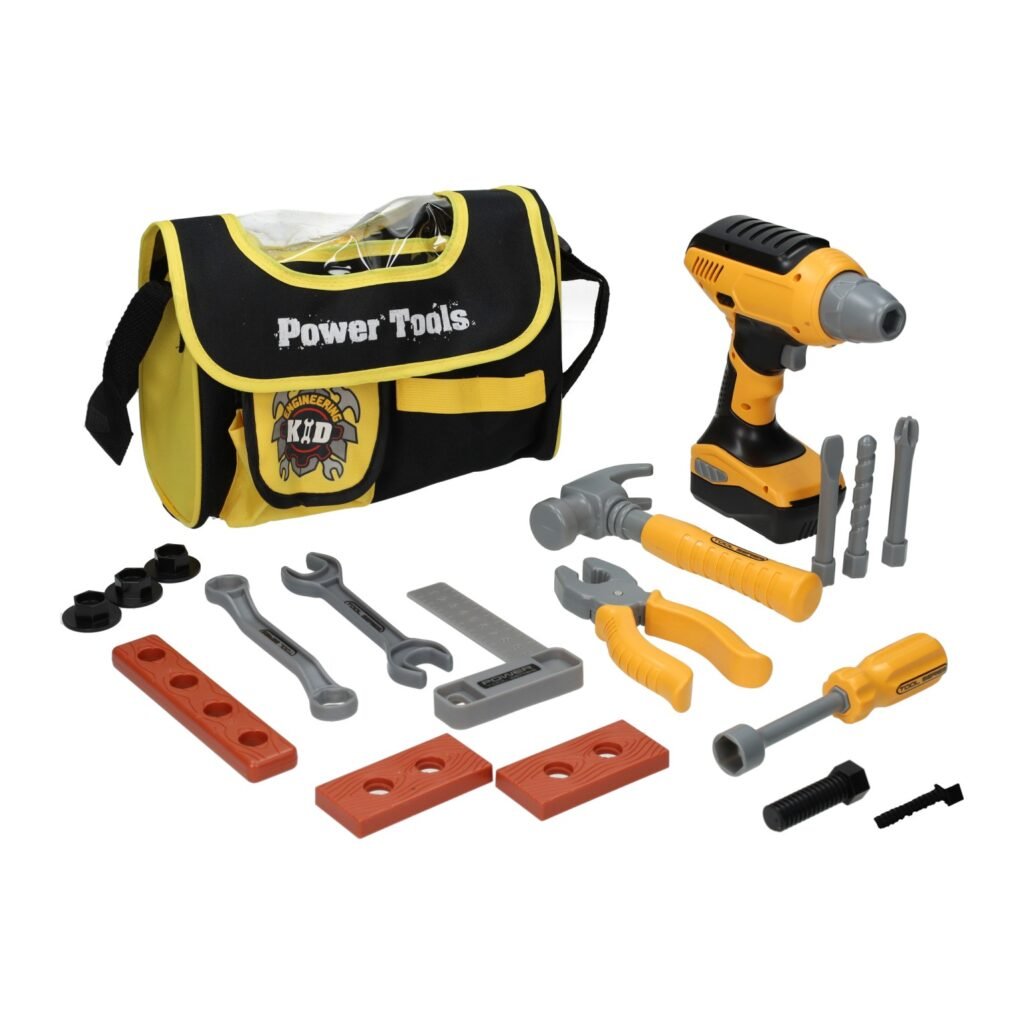 Complete Power Tools speelgoed gereedschapset met boormachine, hamer en accessoires Power Tools Luxe Gereedschapskist