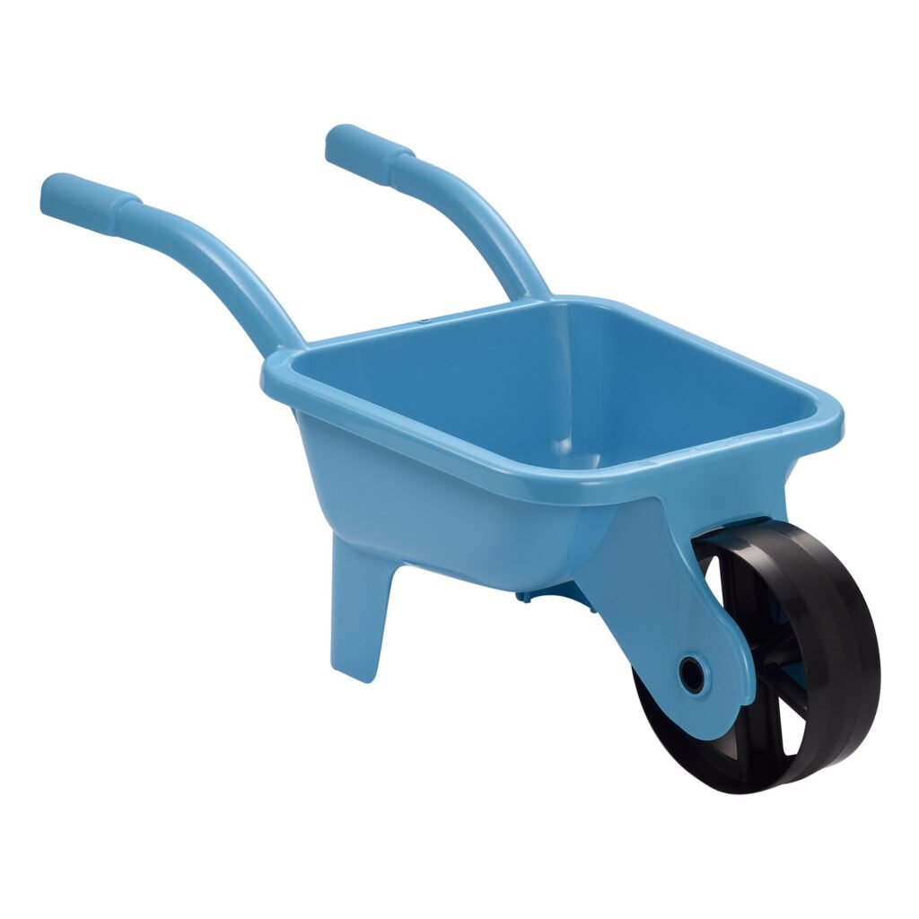 Blauwe speelgoedkruiwagen van kunststof met zwart wiel Ecoiffier Kruiwagen Blauw