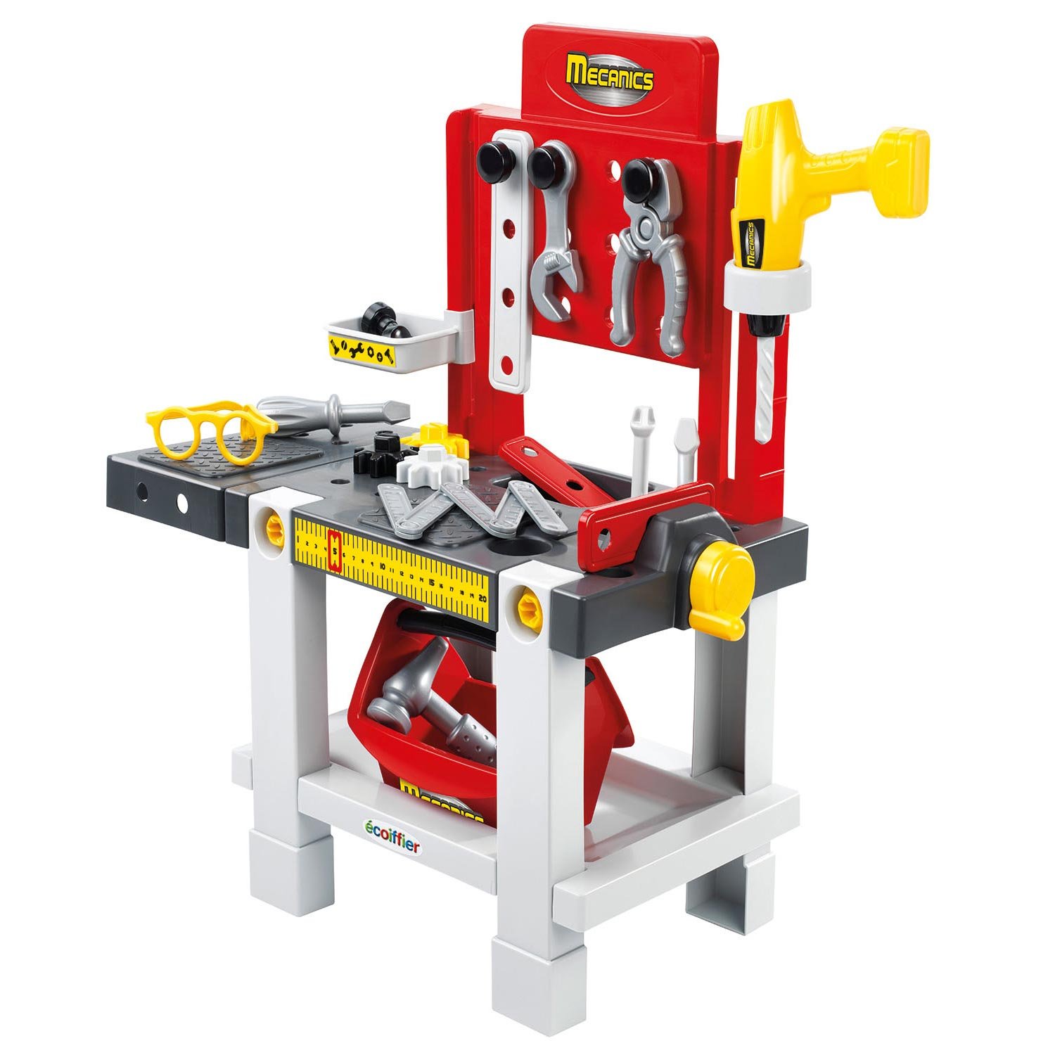 ecoiffier-mecanics-speelgoed-werkbank-23-accessoires Ecoiffier Mecanics speelgoed werkbank met 23 accessoires en speelgoedgereedschap Ecoiffier Mecanics Werkbank met Gereedschap
