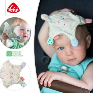 Fehn knuffel zeester baby speelgoed met knisperpapier