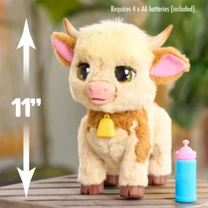 FurReal Maggie interactieve knuffelkoe met flesje voor kinderen