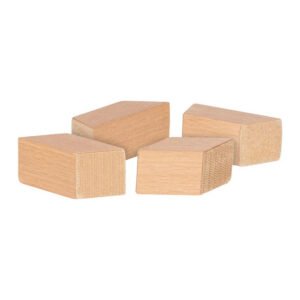 Losse houten puzzelblokken in close-up met gladde afwerking