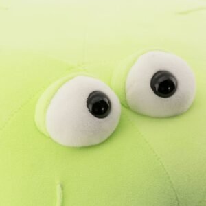 Close-up van groene knuffelzeester met grote speelse ogen