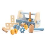 Woet Houten Gereedschapskist met losse onderdelen en houten gereedschap