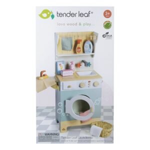 Verpakking van Tender Leaf houten wasmachine speelgoed set voor kinderen