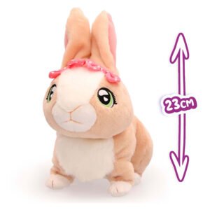 Interactief knuffelkonijn met beweegbare oren en pootjes, hoogte 23 cm