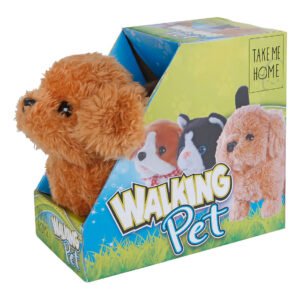Interactieve pluche loophond in kleurrijke cadeauverpakking