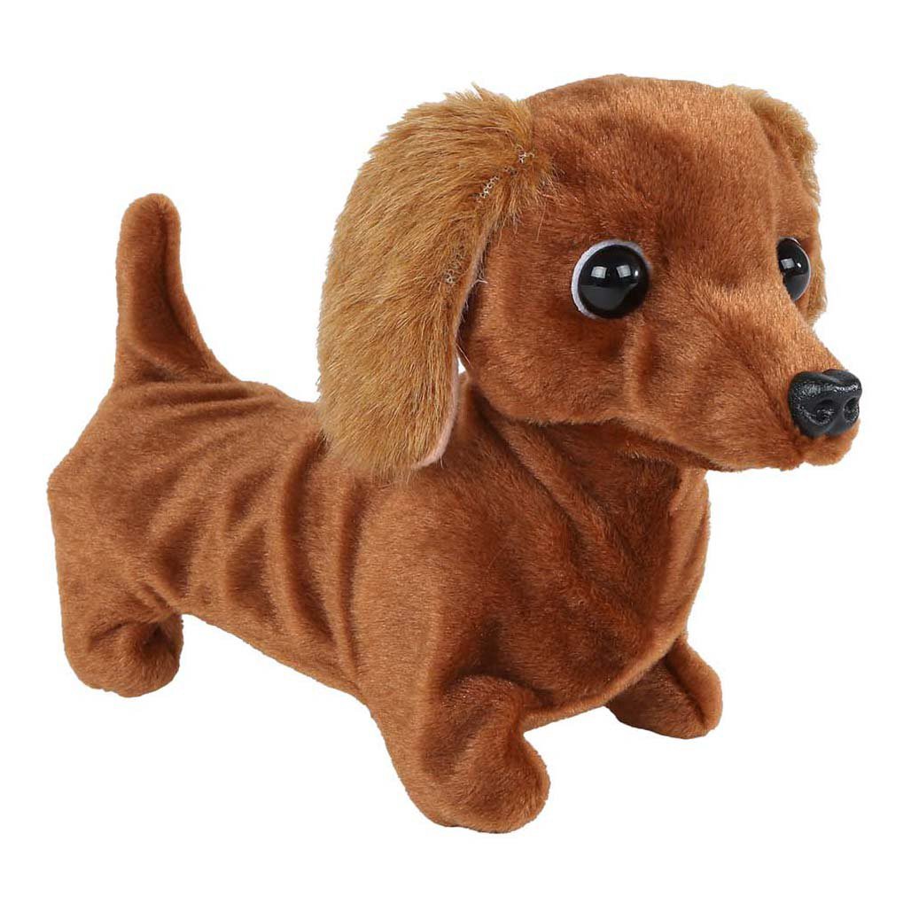 interactieve-bruine-teckel-knuffel-walking-pet Take Me Home Interactieve Loophond Teckel bruine knuffel met grote ogen en zachte vacht