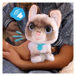 Knuffelkat met bewegende staart en interactieve geluidseffecten