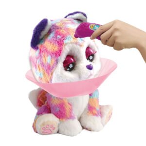 Interactieve knuffelhond met halskraag wordt gescand