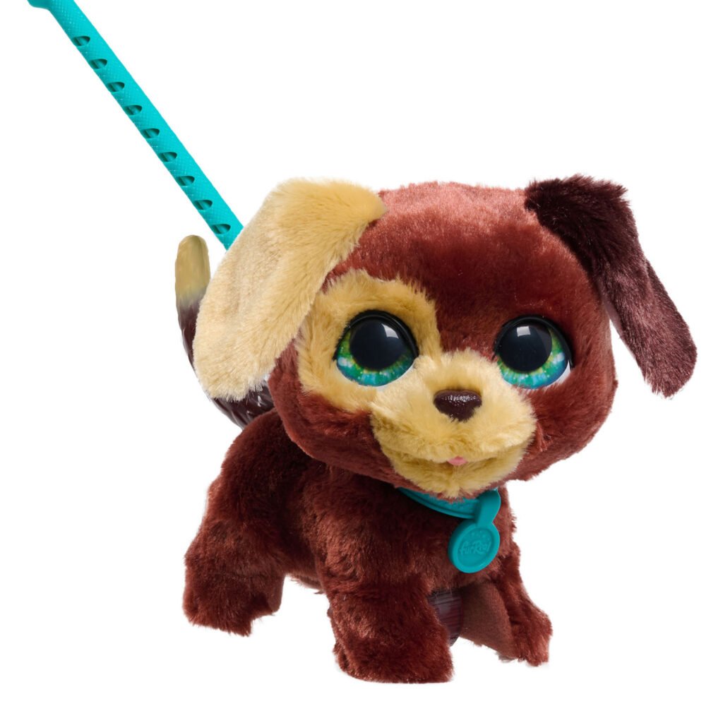 Furreal Walk-A-Lots Puppy Interactieve Knuffel met blauwe riem klaar om te wandelen