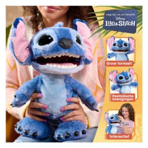 Interactieve Stitch knuffel met bewegende mond en geluiden
