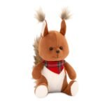 Frontaal beeld van Orange Toys Life Knuffel Eekhoorn pluche met witte buik en grote ogen